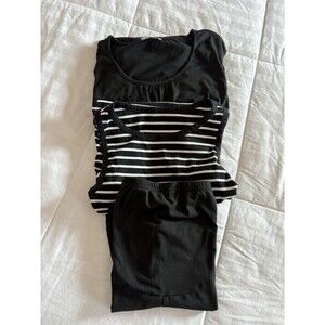 Summer Maternity Lot 2 Tops 1 Shorts Cinched Sides Comfort L/XL